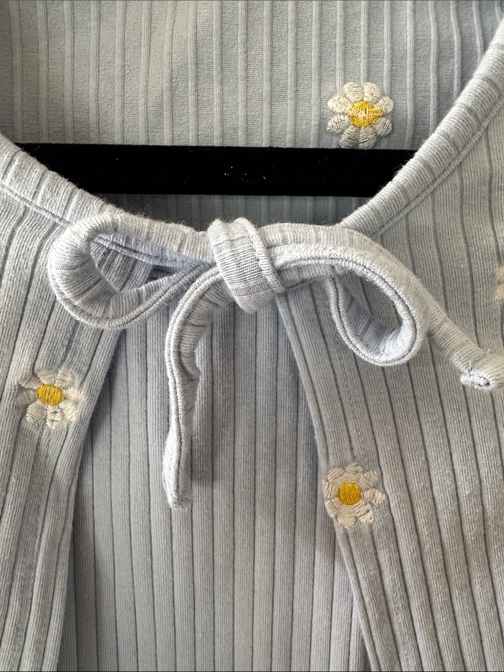 Btween Girls Light Blue Ribbed Tank Dress with Matching Floral Sweater Size 10 - Picture 4 of 12